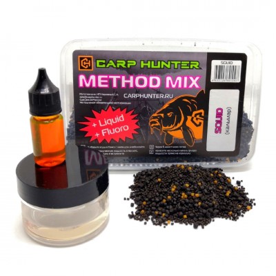 Method mix Pellets + Fluoro + Liquid Squid CARPHUNTER Method mix Pellets + Fluoro + Liquid Squid CARPHUNTER
