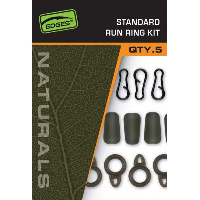 Набор аксессуаров скользящей оснастки Зеленый Fox (Фокс) - Edges Naturals Standard Run Ring Kit, 8 шт