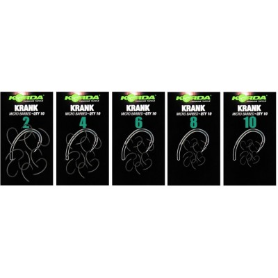 Крючки карповые Korda  - Krank, Размер 6, 10 шт Крючки карповые Korda  - Krank, Размер 6, 10 шт