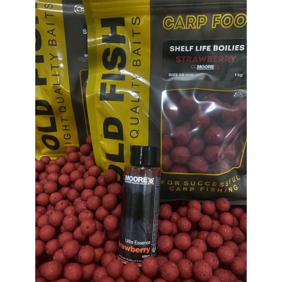 Бойлы тонущие  OLD FISH BAITS -  STRAWBERRY CC Moore 15mm