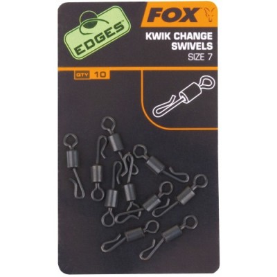 Вертлюжки с быстросъемом Fox Kwik Change Swivel, Размер 7, 10 шт Вертлюжки с быстросъемом Fox Kwik Change Swivel, Размер 7, 10 шт