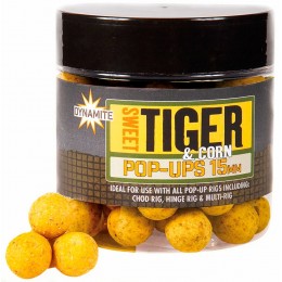 Бойлы плавающие 15 мм Сладкий Тигровый Орех и Кукуруза Dynamite Baits- Pop-Ups Sweet Tiger & Corn