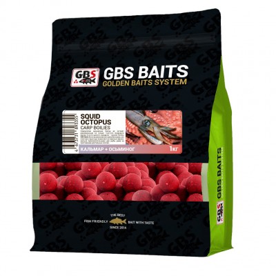 Бойлы GBS прикормочные Squid Octopus Кальмар Осьминог 20мм 1кг Бойлы GBS прикормочные Squid Octopus Кальмар Осьминог 20мм 1кг