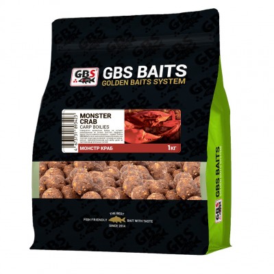 Бойлы GBS прикормочные Monster Crab Монстр Краб 20мм 1кг Бойлы GBS прикормочные Monster Crab Монстр Краб 20мм 1кг