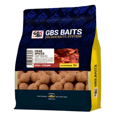 Бойлы GBS пылящие Crab Spice Краб Специи 24мм 1кг