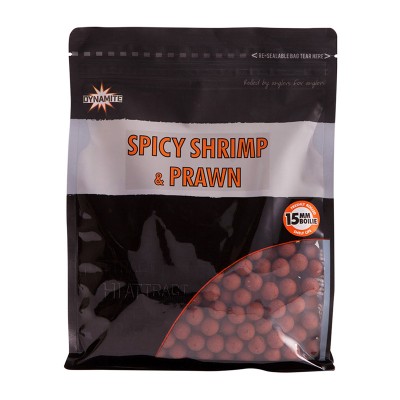 Бойлы тонущие DYNAMITE BAITS Spicy Shrimp & Prawn 15 мм. 1 кг