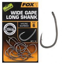 Крючки карповые с прямым жалом и широким зевом Fox  - Edges Armapoint Wide Gape Long Shank, Размер 6 Крючки карповые с прямым жалом и широким зевом Fox  - Edges Armapoint Wide Gape Long Shank, Размер 6