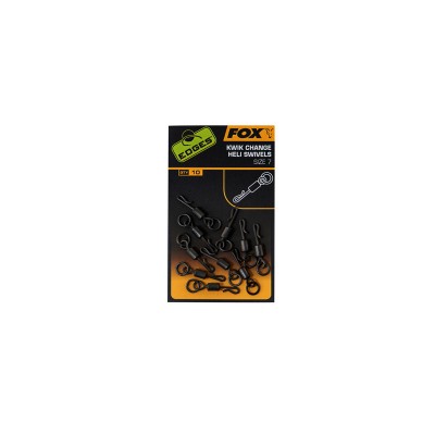 Вертлюг быстросъемный с кольцом для оснастки Вертолет Fox (Фокс) - Edges Kwik Change Heli Swivels, Размер 7, 10 шт Вертлюг быстросъемный с кольцом для оснастки Вертолет Fox (Фокс) - Edges Kwik Change Heli Swivels, Размер 7, 10 шт