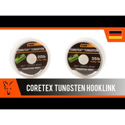 Поводковый материал в вольфрамовой оплетке Серый 9.1 кг Fox - EDGES Tungsten Coretex Grey 20lb, 20 м