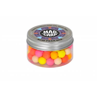 Бойлы плавающие Mad Carp Baits ACID PEAR Pop-Ups COLOR MIX (Кислая груша) набор бойлов разного цвета 10 мм 