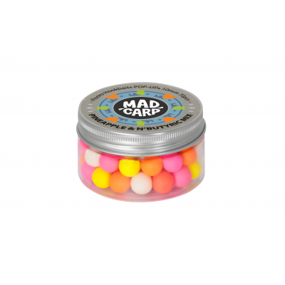 Бойлы плавающие Mad Carp Baits PINEAPPLE & N'BUTYRIC Pop-Ups COLOR MIX (Ананас и Масляная Кислота) набор бойлов разного цвета 10mm Бойлы плавающие Mad Carp Baits PINEAPPLE & N'BUTYRIC Pop-Ups COLOR MIX (Ананас и Масляная Кислота) набор бойлов разного цвета 10mm