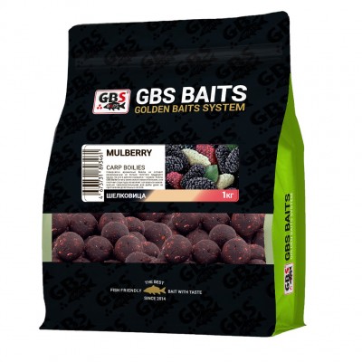Бойлы GBS прикормочные Mulberry Шелковица 20мм 1кг Бойлы GBS прикормочные Mulberry Шелковица 20мм 1кг